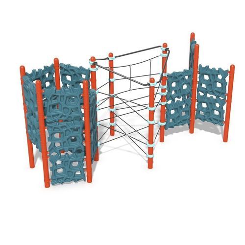 攀登游乐设施 - GeoPlex® Navigator Climber, 5-Post to 3-Spoke -  Design 5105 - LANDSCAPE STRUCTURES - 游乐场 / 粉末涂层钢 / 聚乙烯