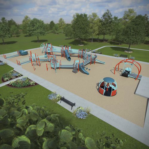 游乐场游乐设施 - We-Go-Inclusive Playground - Design 6480 - LANDSCAPE STRUCTURES - 不锈钢 / 粉末涂层钢 / 聚乙烯
