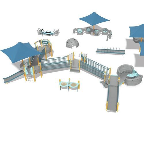 游乐场游乐设施 - Fletcher Miller School - Desgn 7072 - LANDSCAPE STRUCTURES - 不锈钢 / 粉末涂层钢 / 聚乙烯