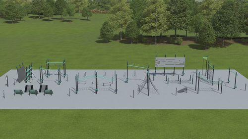 商用健身游乐场 - FitCore Extreme Course 2 - 13+ - Design ID 6165 - LANDSCAPE STRUCTURES - 户外