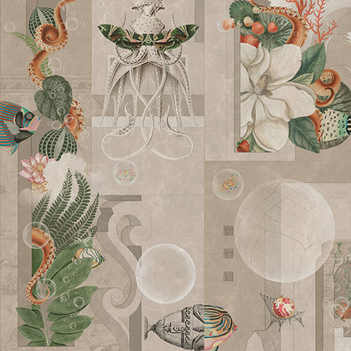现代风格墙纸 - GARDEN OF DREAMS SEPIA - Devon&Devon - 图案 / 仿布 / 米色
