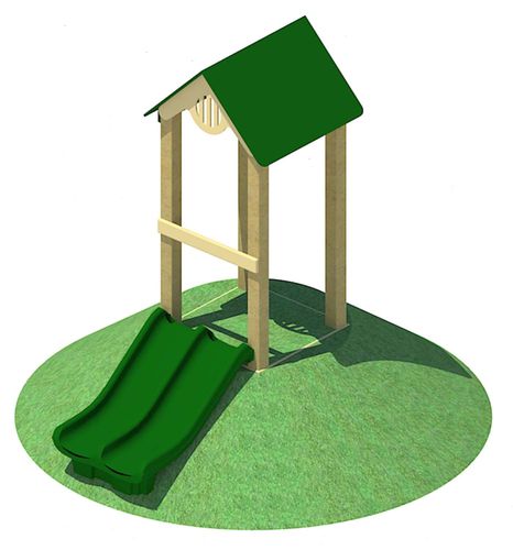 堤岸滑梯 - HILL GABLE ROOF - progressive design playgrounds - 游乐场 / 多头 / 木质