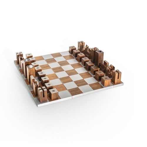 户外国际象棋桌 - EN PASSANT - GIORGETTI - 现代风格 / 胡桃木 / 定制