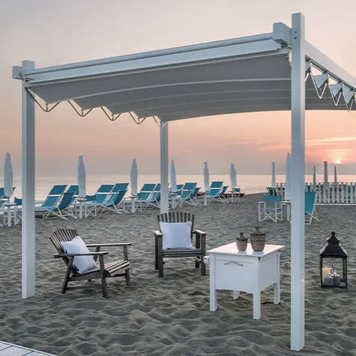 木质折叠凉亭 - FORTE DEI MARMI - ITALY - Gibus SPA - 帆布屋顶 / 木质结构 / 商用
