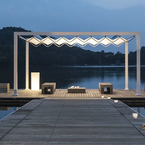 木质折叠凉亭 - LAKE SIRIO PIER - Gibus SPA - PVC / 帆布屋顶 / 木质结构