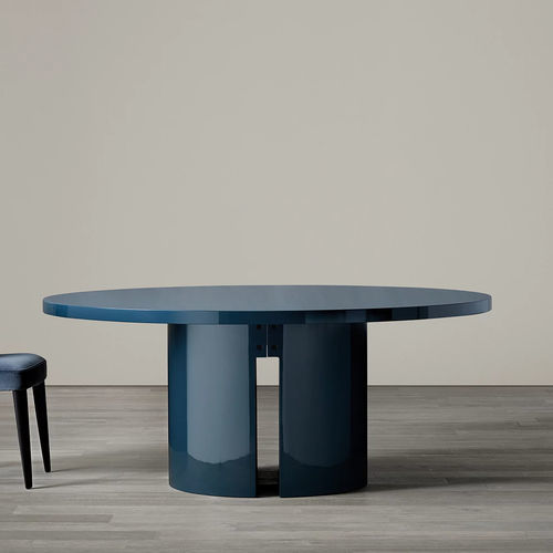 现代风格餐桌 - GONG - MERIDIANI - 栎木 / 光泽漆木 / 玻璃