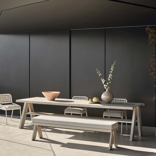 现代风格桌 - JOI OPEN AIR - MERIDIANI - Ductal®UHP混凝土 / 伊罗科桌脚 / 长方形