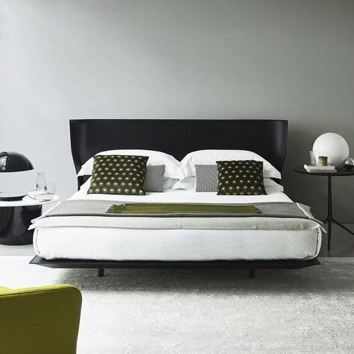 双人床 - Alys - B&B Italia - 现代风格 / 带软包床头板 / 皮质