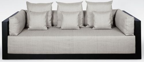 现代风格沙发 - SYDNEY - Giorgio Armani Casa - 黑色 / 栎木 / 三人座