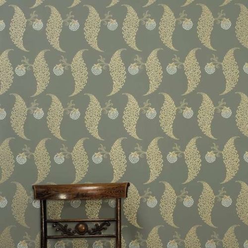 现代风格墙纸 - ROSSLYN series - Farrow & Ball - 几何图案 / 绿色 / 棕色