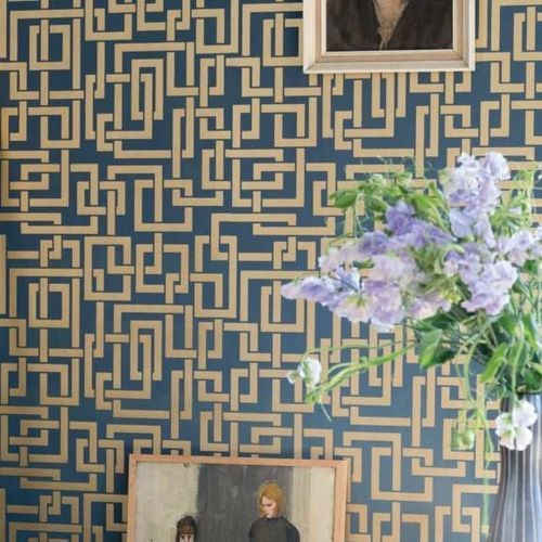 现代风格墙纸 - ENIGMA series - Farrow & Ball - 几何图案 / 金属效果 / 黄色