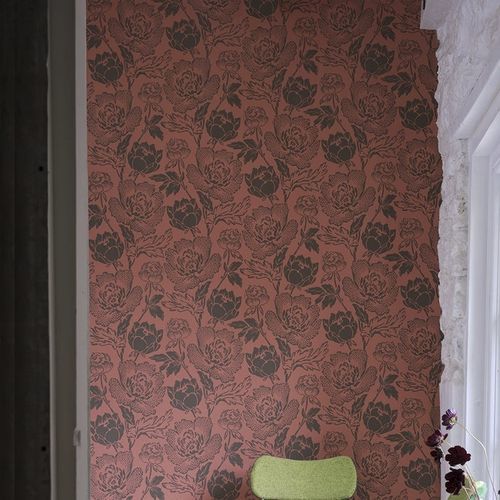 现代风格墙纸 - Peony series - Farrow & Ball - 印花 / 红色 / 灰色