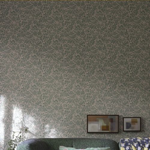 现代风格墙纸 - JASMINE series - Farrow & Ball - 花朵图案 / 蓝色 / 绿色