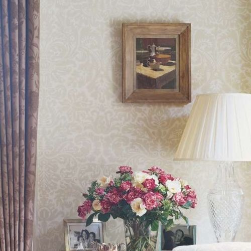 现代风格墙纸 - SILVERGATE - Farrow & Ball - 缎纹图案 / 黄色 / 蓝色