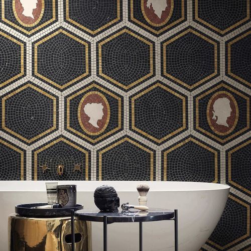 大理石马赛克 - PIAZZA SCALA NERO CAMEO - BISAZZA - 高亮光 / 室内 / 客厅
