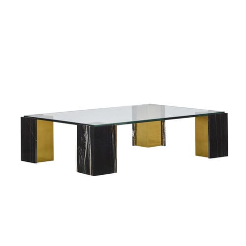 现代风格茶几 - GARRON - Ralph Lauren Home - 玻璃 / 黄铜桌脚 / 长方形