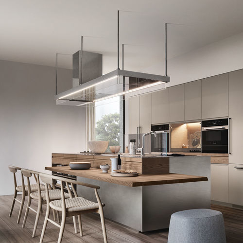 现代风格厨房 - CONVIVIUM, BUILT-IN SNACK BAR - Arclinea - 栎木 / 不锈钢 / Fenix NTM 材质