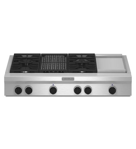 燃气灶台 - KGCU484VSS - KitchenAid - 6眼 / 台面 / 带杠杆