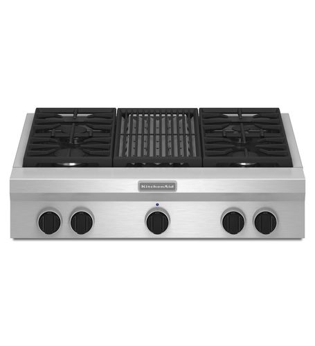 燃气灶台 - KGCU462VSS  - KitchenAid - 5眼 / 台面 / 带杠杆