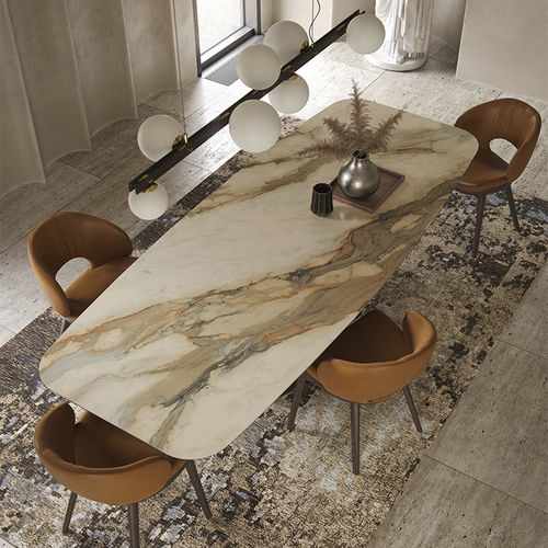 现代风格餐桌 - SCOTT  - Cattelan Italia - 胡桃木 / 陶瓷 / 涂漆金属钢桌脚