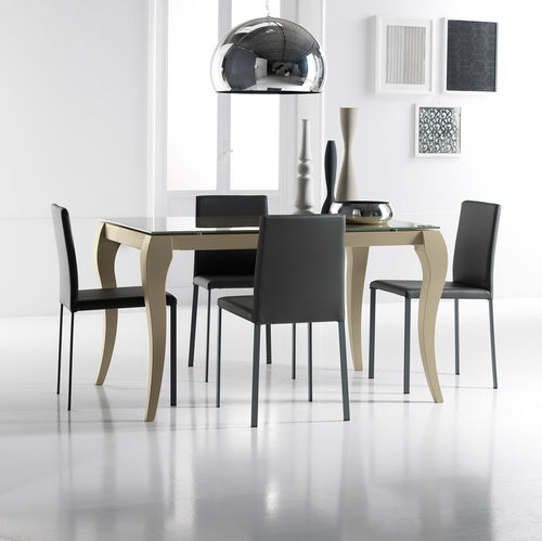 传统风格餐桌 - ROMA - STOSA CUCINE - 玻璃 / 漆木桌脚 / 长方形