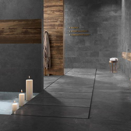 陶土瓷砖 - STONEWORK T20 : ARDESIA NERA - CERAMICHE SUPERGRES - 结构 / 室内 / 户外