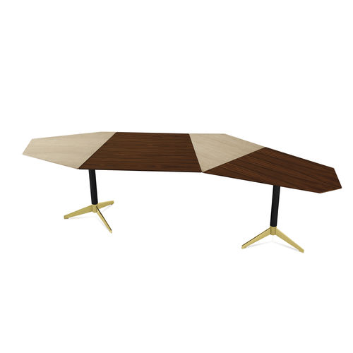 现代风格办公桌 - ZEN - Gallotti&Radice - 白蜡木 / 红木 / 阳极氧化铝