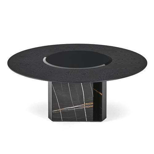 现代风格桌 - PLATIUM - Gallotti&Radice - 白蜡木 / 玻璃 / 大理石底座桌脚