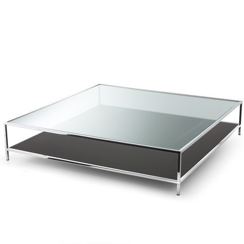 现代风格茶几 - FARADAY - Gallotti&Radice - 淬火玻璃 / 不锈钢桌脚 / 长方形