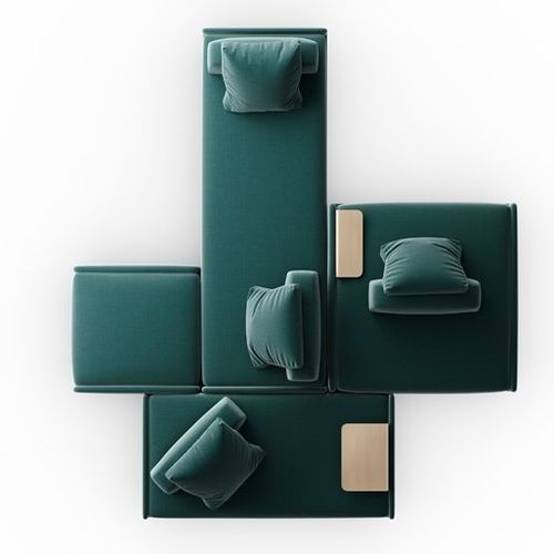 组合式软包长凳 - LILAS MOSAÏQUE - Gallotti&Radice - 现代风格 / 布料 / 皮质