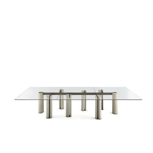 现代风格桌 - SIMPODIO SYSTEM - Gallotti&Radice - 淬火玻璃 / 混凝土桌脚 / 长方形