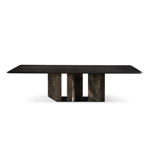 现代风格桌 - Platium W - Gallotti&Radice - 白蜡木 / 不锈钢桌脚 / 木桌脚