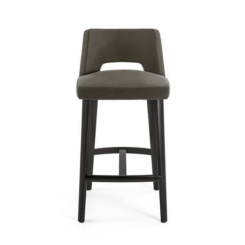 现代风格吧台凳 - THEA BARSTOOL - Gallotti&Radice - 皮质 / 布料 / 橡木桌脚