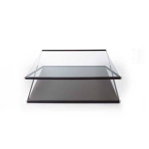现代风格茶几 - NOX - Gallotti&Radice - 淬火玻璃 / 不锈钢桌脚 / 橡木桌脚