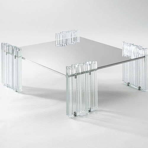 现代风格茶几 - Mirage - Gallotti&Radice - 玻璃 / 钢 / 钢座桌脚