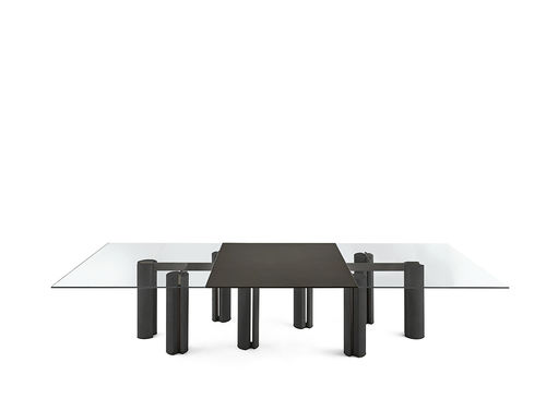 现代风格桌 - Simpòdio W System - Gallotti&Radice - 水晶 / 梣木桌脚 / 长方形