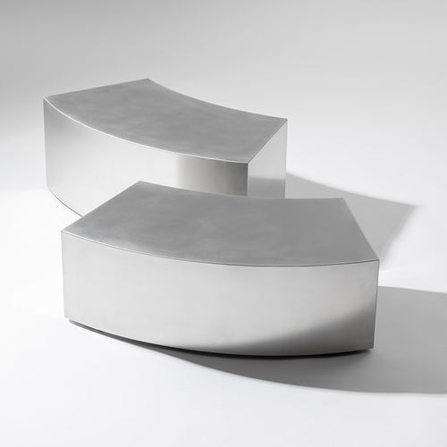 现代风格茶几 - ARCH - Gallotti&Radice - 抛光不锈钢 / 铝座桌脚 / 隐藏式脚轮