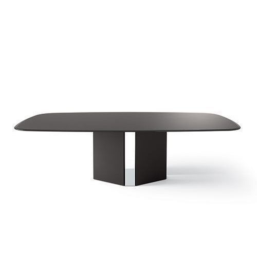 现代餐桌 - EYL - Gallotti&Radice - 玻璃 / 木桌脚 / 钢化玻璃桌脚