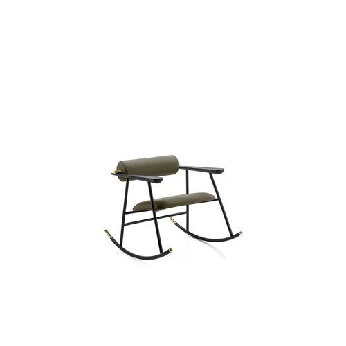 现代扶手椅 - LOULOU ROCK - Gallotti&Radice - 皮质 / 聚氨酯发泡 / 布料