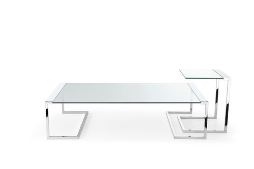 现代风格茶几 - SIR T32 - Gallotti&Radice - 金属 / 淬火玻璃 / 长方形