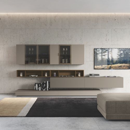 现代风格客厅组合背景墙 - DICIOTTO / 08 - Febal Casa - 玻璃 / 三聚氰胺 / 用于电视