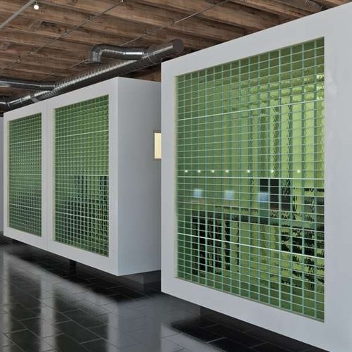 正方形玻璃方砖 - 1919/16 HTI WAVE - SEVES GLASSBLOCK - 磨砂 / 用于外墙 / 高强度