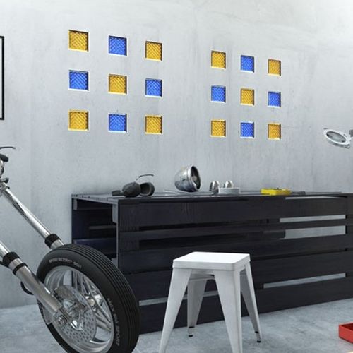 正方形玻璃方砖 - MG/S DAREDEVIL BLUE - SEVES GLASSBLOCK - 用于浴室 / 用于室内墙 / 有色
