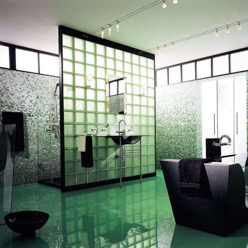正方形玻璃方砖 - MALACHITE Q19  - SEVES GLASSBLOCK - 光滑 / 金属光泽 / 用于楼板
