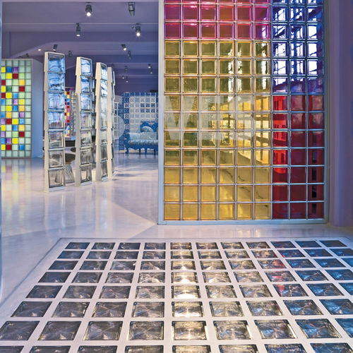 正方形玻璃方砖 - BERILLO Q19  - SEVES GLASSBLOCK - 光滑 / 金属光泽 / 用于楼板