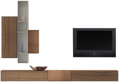 现代风格电视墙组合柜 - LUGANO - BoConcept - 漆木 / 玻璃 / MDF