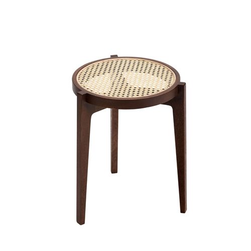 现代风格凳子 - LE ROI - NORR11 - 藤编 / 橡木桌脚 / 3脚撑式