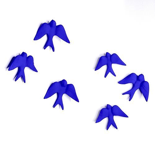 陶瓷雕塑 - SWALLOWS_blue klein matte - neo - 手工 / 壁挂 / 蓝色