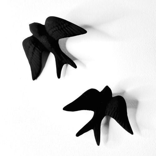 陶瓷雕塑 - SWALLOWS_black matte - neo - 手工 / 壁挂 / 商用