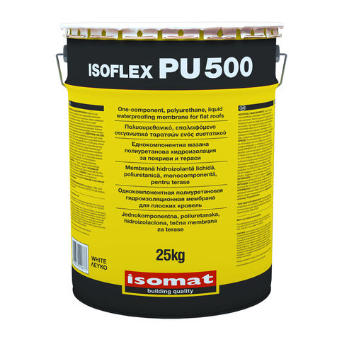 平屋顶液体防水材料 - ISOFLEX-PU 500 - ISOMAT S.A. - 露台 / 用于阳台 / 用于地基